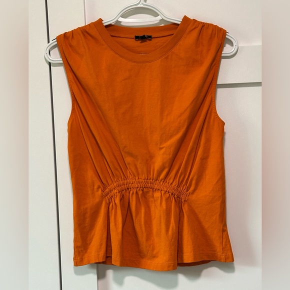 Express Sleeveless Peplum Top – Orange, Size Small - Picture 1 of 5